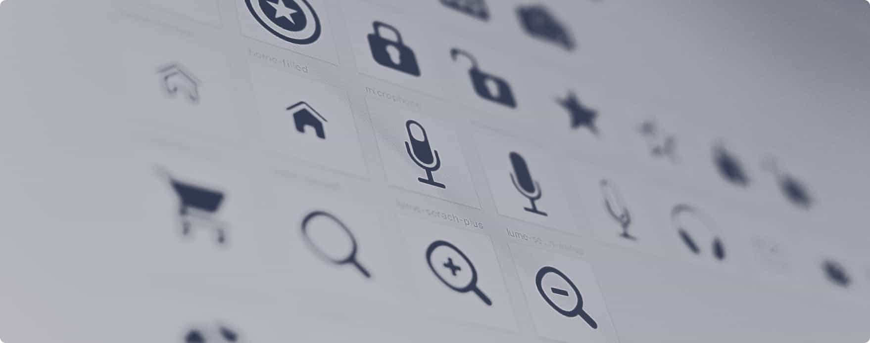 A selection of icons documented in the public design system